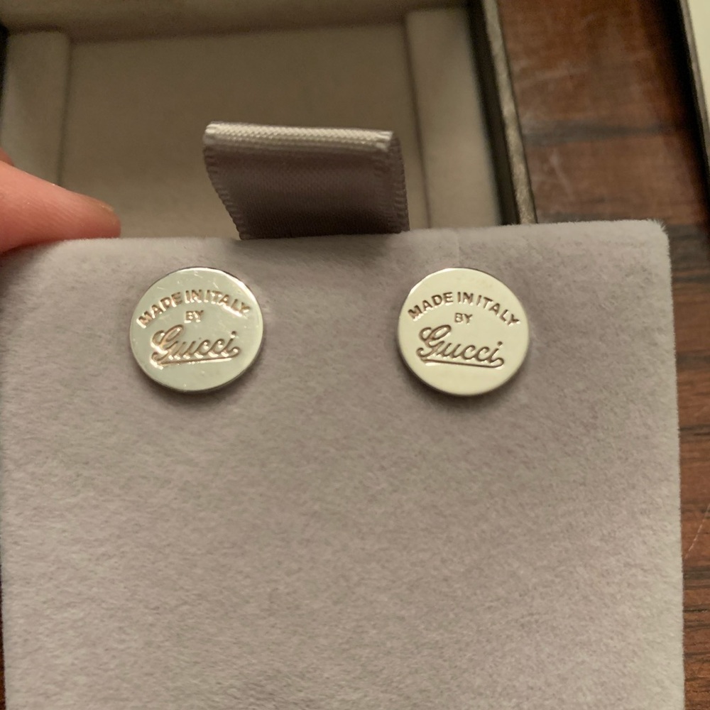“””⛔️SOLD!!!””” Gucci silver round earring - Picture 2 of 4